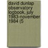 David Dunlap Observatory Logbook, July 1983-November 1984 (5