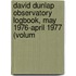 David Dunlap Observatory Logbook, May 1976-April 1977 (Volum