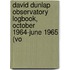 David Dunlap Observatory Logbook, October 1964-June 1965 (Vo