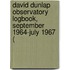 David Dunlap Observatory Logbook, September 1964-July 1967 (