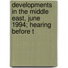 Developments in the Middle East, June 1994; Hearing Before t door United States Congress House East