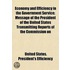 Economy and Efficiency in the Government Service; Message of