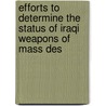 Efforts to Determine the Status of Iraqi Weapons of Mass Des by United States Congress Services