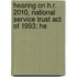 Hearing on H.R. 2010, National Service Trust Act of 1993; He