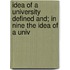 Idea of a University Defined And; In Nine the Idea of a Univ