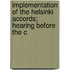 Implementation of the Helsinki Accords; Hearing Before the C