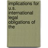 Implications for U.S. International Legal Obligations of the by United States Congress Affairs
