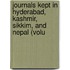 Journals Kept in Hyderabad, Kashmir, Sikkim, and Nepal (Volu