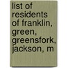 List of Residents of Franklin, Green, Greensfork, Jackson, M door General Books