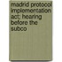 Madrid Protocol Implementation Act; Hearing Before The Subco