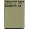 Miscellaneous Reports (Volume 16); Cases Decided in the Infe door New York. Supe Court