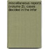 Miscellaneous Reports (Volume 2); Cases Decided in the Infer