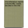 Miscellaneous Reports (Volume 88); Cases Decided in the Infe by New York. Supe Court