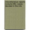 Miscellaneous Reports (Volume 99); Cases Decided in the Infe by New York. Supe Court