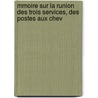 Mmoire Sur La Runion Des Trois Services, Des Postes Aux Chev by Fenis De Saint-Victour