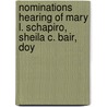 Nominations Hearing of Mary L. Schapiro, Sheila C. Bair, Doy by United States. Congr