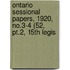 Ontario Sessional Papers, 1920, No.3-4 (52, Pt.2, 15th Legis