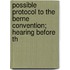 Possible Protocol to the Berne Convention; Hearing Before th