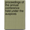Proceedings of the Annual Conference Held Under the Auspices door National Tax Association