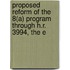 Proposed Reform of the 8(a) Program Through H.R. 3994, the E