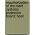 Reauthorization of the Merit Systems Protection Board; Heari