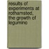 Results of Experiments at Rothamsted, the Growth of Legumino