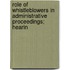 Role of Whistleblowers in Administrative Proceedings; Hearin