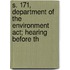 S. 171, Department Of The Environment Act; Hearing Before Th