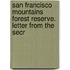 San Francisco Mountains Forest Reserve. Letter from the Secr