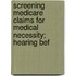 Screening Medicare Claims for Medical Necessity; Hearing Bef