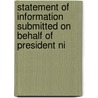 Statement of Information Submitted on Behalf of President Ni door United States Congress Judiciary