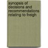 Synopsis of Decisions and Recommendations Relating to Freigh