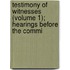 Testimony of Witnesses (Volume 1); Hearings Before the Commi