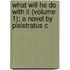 What Will He Do with It (Volume 1); A Novel by Pisistratus C