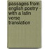 Passages From English Poetry - With A Latin Verse Translation