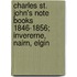 Charles St. John's Note Books 1846-1856; Invererne, Nairn, Elgin