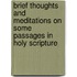 Brief Thoughts And Meditations On Some Passages In Holy Scripture