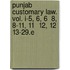 Punjab Customary Law. Vol. I-5, 6, 6  8, 8-11, 11  12, 12  13-29.E