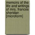 Memoirs Of The Life And Writings Of Mrs. Frances Sheridan [Microform]