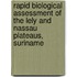 Rapid Biological Assessment of the Lely and Nassau Plateaus, Suriname