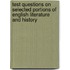 Test Questions On Selected Portions Of English Literature And History
