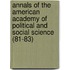 Annals Of The American Academy Of Political And Social Science (81-83)