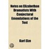 Notes On Elizabethan Dramatists With Conjectural Emendations Of The Text