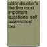 Peter Drucker's  The Five Most Important Questions  Self Assessment Tool