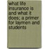 What Life Insurance Is And What It Does; A Primer For Laymen And Students