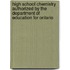 High School Chemistry Authorized By The Department Of Education For Ontario