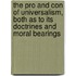 The Pro And Con Of Universalism, Both As To Its Doctrines And Moral Bearings