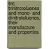 Tnt; Trinitrotoluenes And Mono- And Dinitrotoluenes, Their Manufacture And Properties