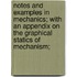 Notes And Examples In Mechanics; With An Appendix On The Graphical Statics Of Mechanism;