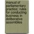 Manual Of Parliamentary Practice; Rules For Conducting Business In Deliberative Assemblies